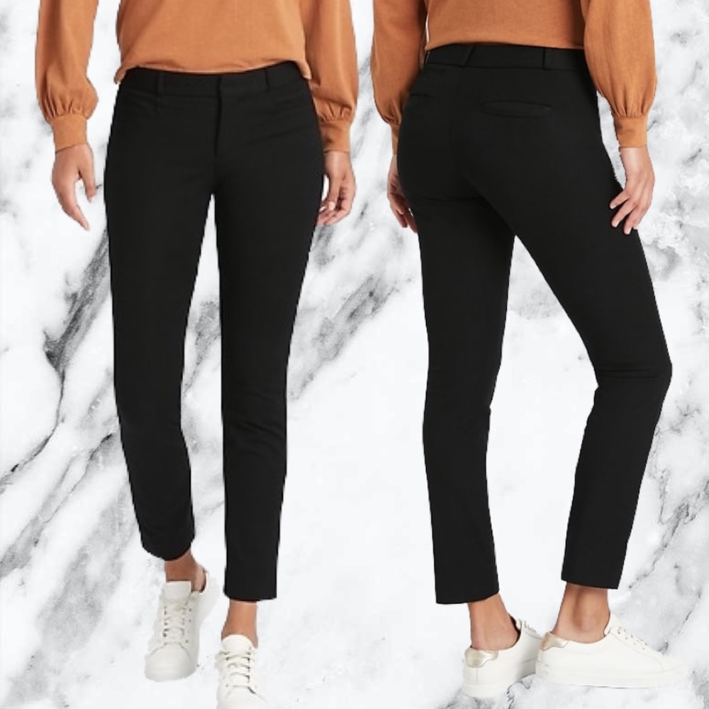 Banana Republic Petite Black Sloan Crop Pant